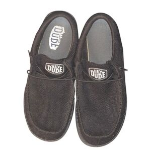 Hey Dude Kids Youth 6 Wally Funk Mono Black Slip-On Loafers